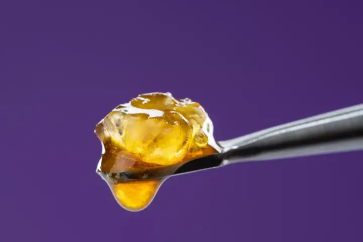Cannabis dab on the end of a metal tool