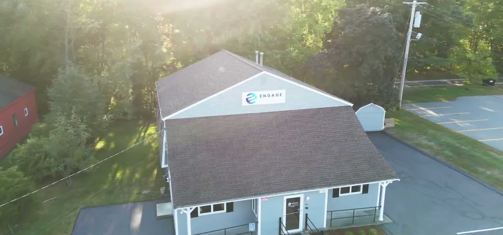 Aerial view of the Engage Wellness treatment center in Acton, Massachusetts